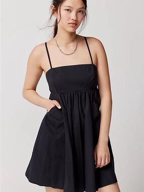 Urban Outfitters Black Square-Neck Mini Dress with Spaghetti Straps
